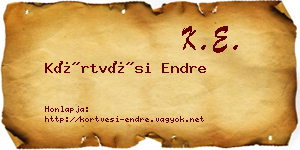 Körtvési Endre névjegykártya