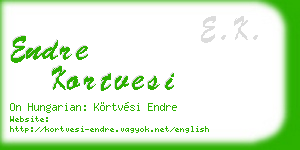 endre kortvesi business card